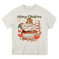 Cream merry christmas cupcake Heavy Core Tee - CowGirlArtShop