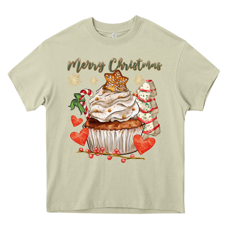 Merry Christmas Cupcake Heavy Core Tee by CowGirlArtShop | Teevron