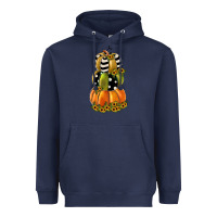Navy pumpkin polka dot, sunflower Heavyweight Hoodie - JahusDesignShop