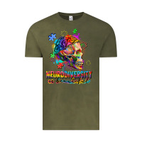 Vintage Olive Neurodiversity Is Beautiful Vintage Tee - FaDigitalArtStudio