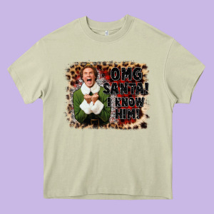 Omg Santa I Know Him Elf Heavy Core Tee Designed By Cowgirlartshop