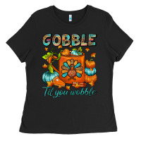 Black Gobble Til You Wobble Coffee Mug Ladies Tee - FaDigitalArtStudio