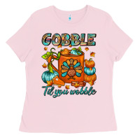 Bubblegum Pink Gobble Til You Wobble Coffee Mug Ladies Tee - FaDigitalArtStudio