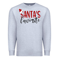 Heather Grey Santa's Favorite Ho Premium Sweatshirt - DesigneFamous