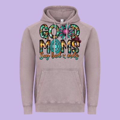 Good Moms Say Bad Words Vintage Hoodie Designed By Cowhidedigitalart