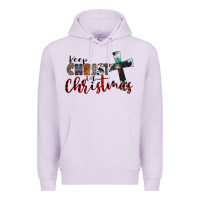 Lilac keep christ in christmas Premium Hoodie - CowhideDigitalArt