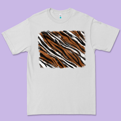 Tiger Zebra Background Premium Tee Designed By Ranaportraitstore