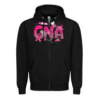 Black breast cancer cna certified nursing assistant Zipper Hoodie - JahusDesignShop