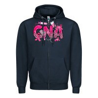 Navy breast cancer cna certified nursing assistant Zipper Hoodie - JahusDesignShop