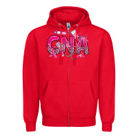 Red breast cancer cna certified nursing assistant Zipper Hoodie - JahusDesignShop