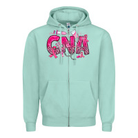 Seafoam breast cancer cna certified nursing assistant Zipper Hoodie - JahusDesignShop