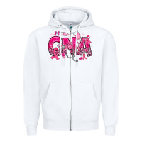 White breast cancer cna certified nursing assistant Zipper Hoodie - JahusDesignShop