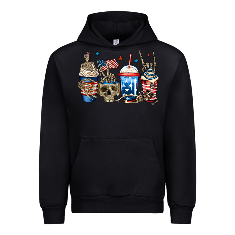 4th Of July Skeleton Coffee Cups Urban Hoodie by Jasminsmagicworld | Teevron