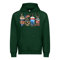 Forest Green 4th of july skeleton coffee cups Urban Hoodie - Jasminsmagicworld