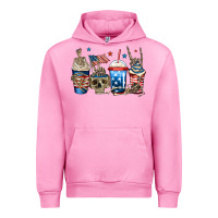 Fuchsia Pink 4th of july skeleton coffee cups Urban Hoodie - Jasminsmagicworld