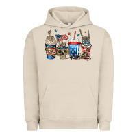 Pigment French Oak 4th of july skeleton coffee cups Urban Hoodie - Jasminsmagicworld