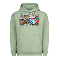 Pigment Oil Green 4th of july skeleton coffee cups Urban Hoodie - Jasminsmagicworld