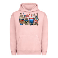 Pigment Salmon 4th of july skeleton coffee cups Urban Hoodie - Jasminsmagicworld