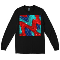 Black american flag stripes seamless pattern Long Sleeve Tee - BundleAndBundleShop
