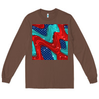 Chestnut american flag stripes seamless pattern Long Sleeve Tee - BundleAndBundleShop