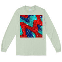 Matcha american flag stripes seamless pattern Long Sleeve Tee - BundleAndBundleShop