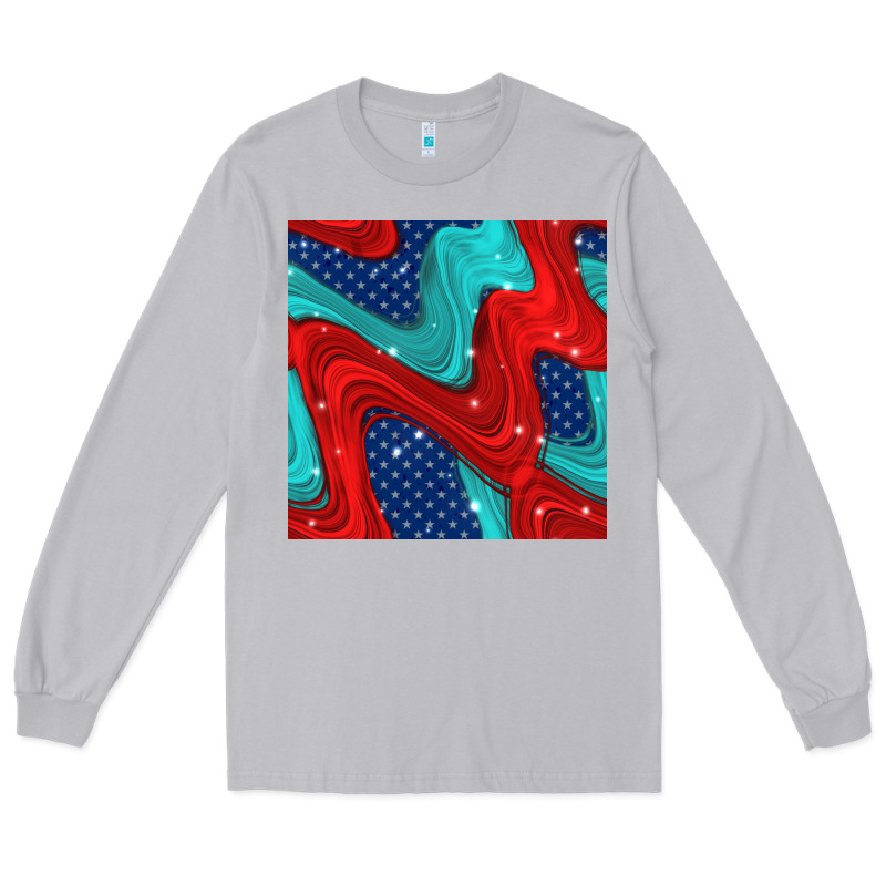 American Flag Stripes Seamless Pattern Long Sleeve Tee by BundleAndBundleShop | Teevron