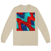 Mushroom american flag stripes seamless pattern Long Sleeve Tee - BundleAndBundleShop
