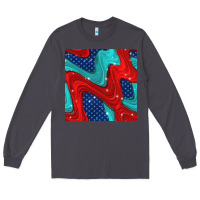 Smoke american flag stripes seamless pattern Long Sleeve Tee - BundleAndBundleShop