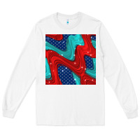 White american flag stripes seamless pattern Long Sleeve Tee - BundleAndBundleShop