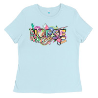 Baby Blue Nurse Ladies Tee - FaDigitalArtStudio