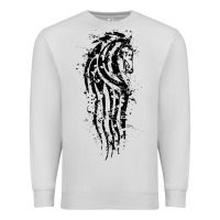 Dove Grey horse of rohan active Premium Sweatshirt - DesigneFamous