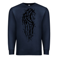 Navy horse of rohan active Premium Sweatshirt - DesigneFamous
