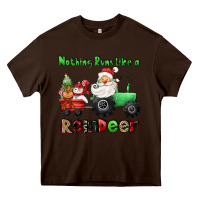 Chocolate Brown nothing runs like a reindeer Heavy Core Tee - CowGirlArtShop
