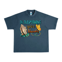 Midnight Navy İn Everything Give Thanks Urban Heavy Tee - BundleAndBundleShop