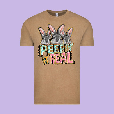 Peepin' It Real Easter Day Vintage Tee Designed By Fadigitalartstudio