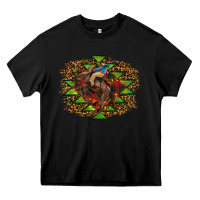 Black Western Christmas Rodeo Distressed Heavy Core Tee - RanaPortraitStore