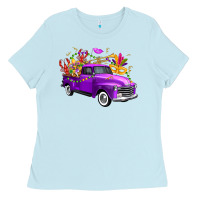 Baby Blue Mardi Gras Truck King's Cake Ladies Tee - FaDigitalArtStudio