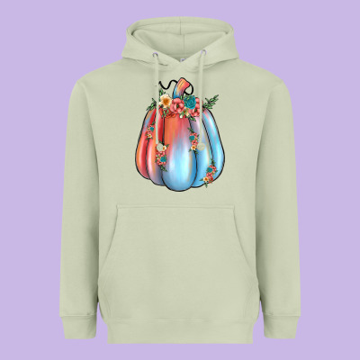 Flowers Pumpkin Heavyweight Hoodie Designed By Jahusdesignshop