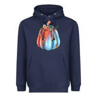 Navy flowers pumpkin Heavyweight Hoodie - JahusDesignShop