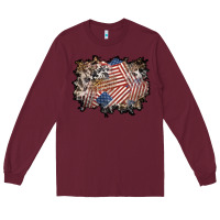 Burgundy 4th of july background Long Sleeve Tee - BundleAndBundleShop