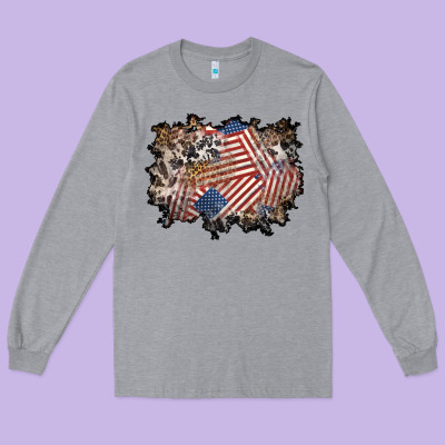 4th Of July Background Long Sleeve Tee Designed By Bundleandbundleshop