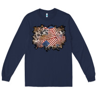 Navy 4th of july background Long Sleeve Tee - BundleAndBundleShop