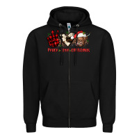Black peace love christmas Zipper Hoodie - JahusDesignShop