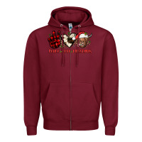 Burgundy peace love christmas Zipper Hoodie - JahusDesignShop
