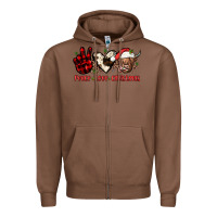 Chestnut peace love christmas Zipper Hoodie - JahusDesignShop