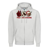 Dove Grey peace love christmas Zipper Hoodie - JahusDesignShop