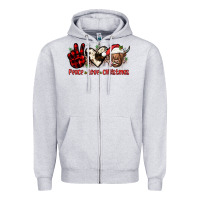 Heather Grey peace love christmas Zipper Hoodie - JahusDesignShop