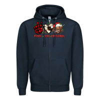 Navy peace love christmas Zipper Hoodie - JahusDesignShop