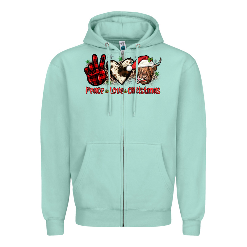 Peace Love Christmas Zipper Hoodie by JahusDesignShop | Teevron