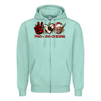 Seafoam peace love christmas Zipper Hoodie - JahusDesignShop